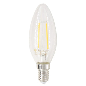 Lusion Candle Filament LED Light Bulb E14 240V 2W W/W 20198