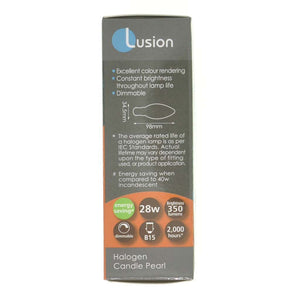 Lusion Candle Halogen Light Bulb B15 240V 28W Pearl 30115