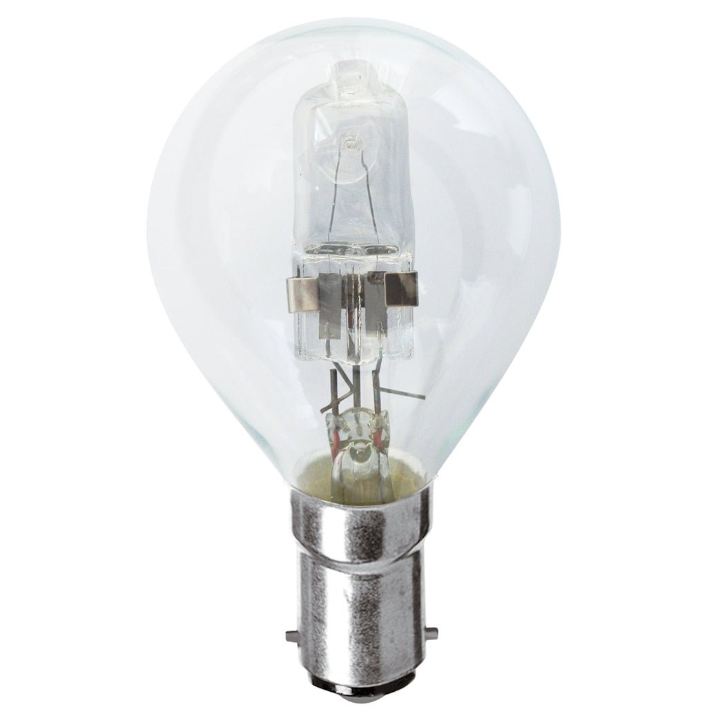 Lusion Fancy Round Halogen Light Bulb B15 240V 28W Clear 30214