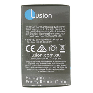 Lusion Fancy Round Halogen Light Bulb E27 240V 28W Clear 30206