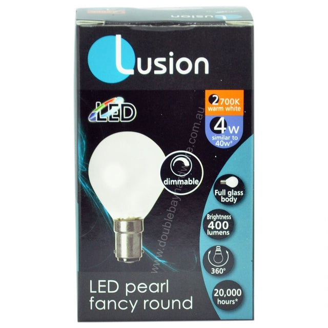 Lusion Fancy Round LED Light Bulb B15 240V 4W W/W Pearl 20263