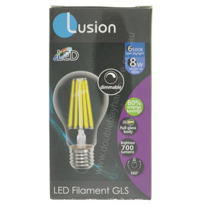 Lusion GLS Filament LED Light Bulb E27 240V 8W C/DL 20510