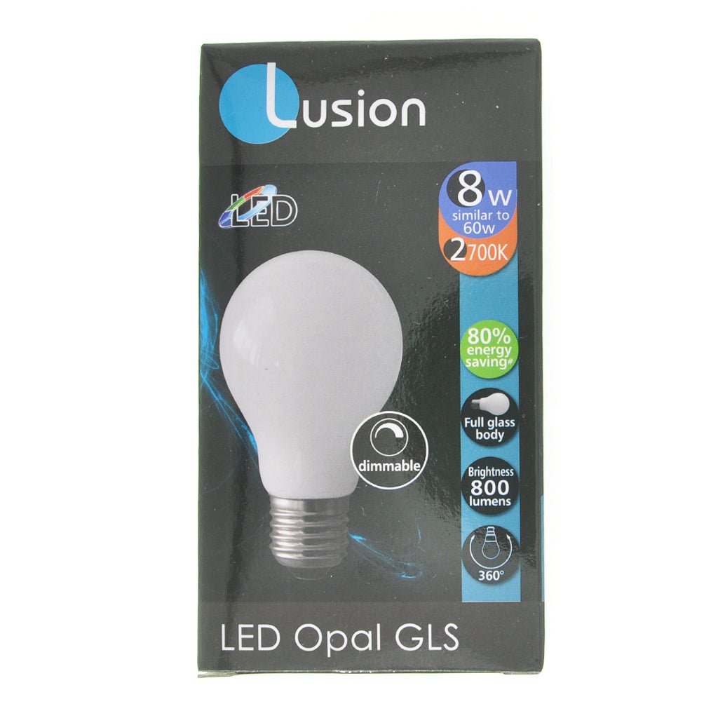 Lusion GLS LED Light Bulb E27 240V 8W W/W 20425