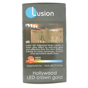 Lusion Hollywood Crown Gold Top Filament LED Light Bulb E14 240V 4W W/W 20225