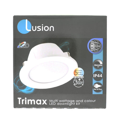 Lusion LED Trimax Multi Wattage and Colour Downlight Kit 90 - 100mm Cut 50080