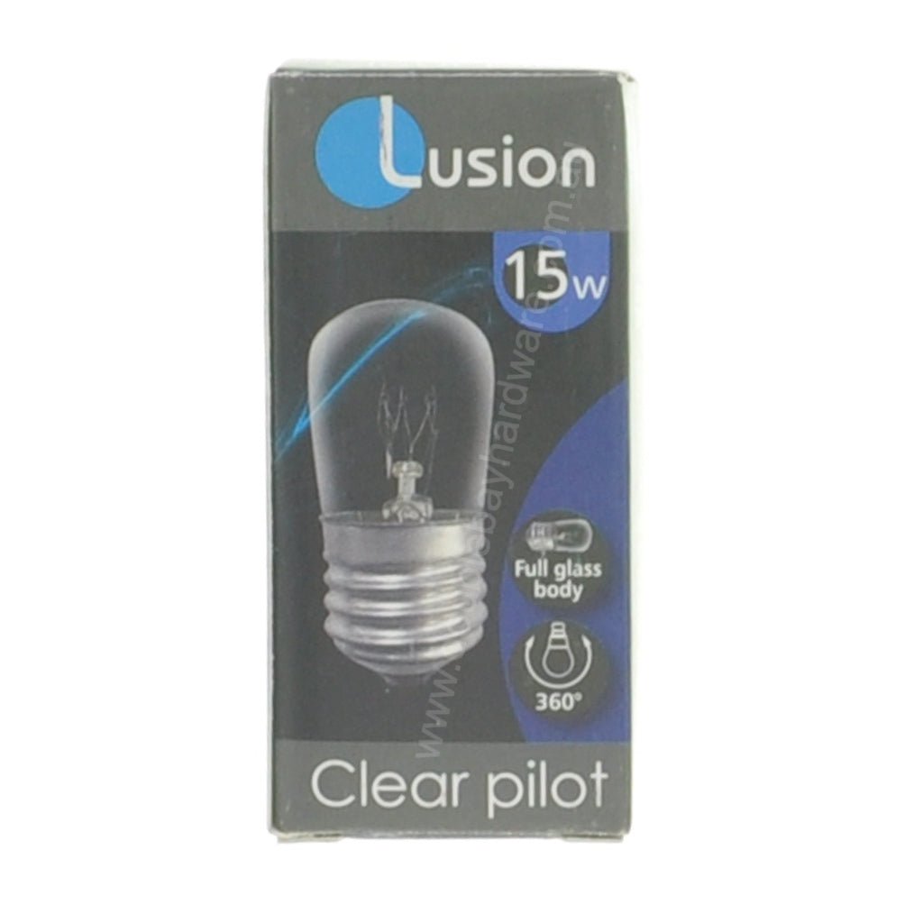 Lusion Pilot Incandescent Light Bulb E27 240V 15W Clear 45003