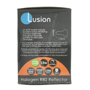 Lusion R80 Reflector Halogen Light Bulb E27 240V 53W 30704