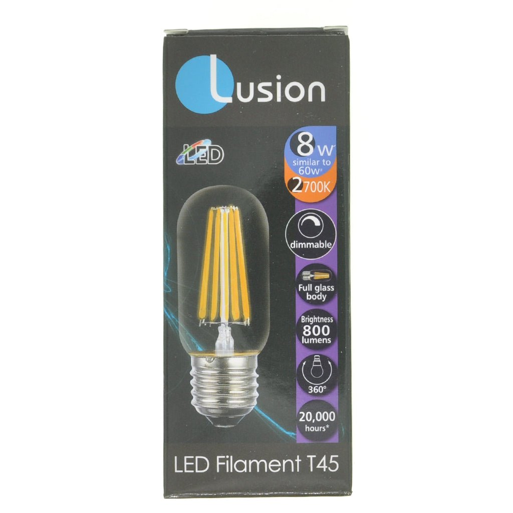 Lusion T45 Filament LED Light Bulb E27 240V 8W W/W 20970
