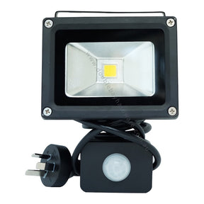 Lusion Weatherproof IP65 LED Sensor Floodlight 240V 10W 4000k Black 52003