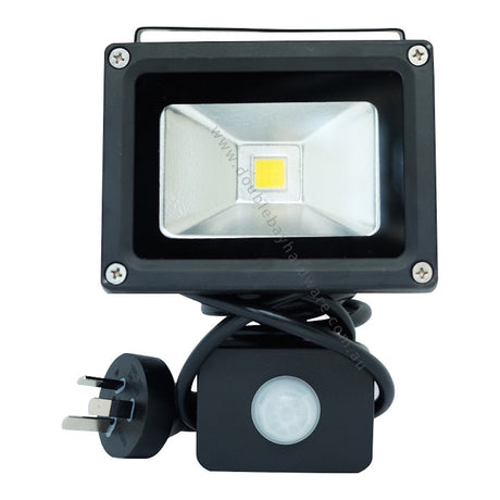Lusion Weatherproof IP65 LED Sensor Floodlight 240V 10W 4000k Black 52003
