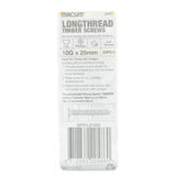 MACSIM 10Gx25mm Countersunk LONGTHREAD Timber Screw Zinc Plate SP21LZ1025