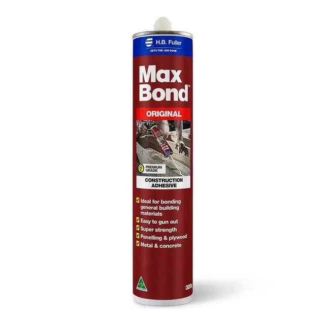 Max Bond construction adhesive can on a white background