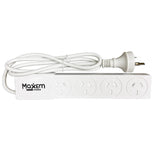 MaxEm 4 way Power Board 10A With Overload Protection White ELS - 0164