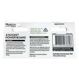 MaxEm 4 way Power Board 10A With Overload Protection White ELS - 0164
