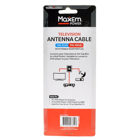 MaxEm Antenna Cable PAL Male to Male 3m ELS - 0044