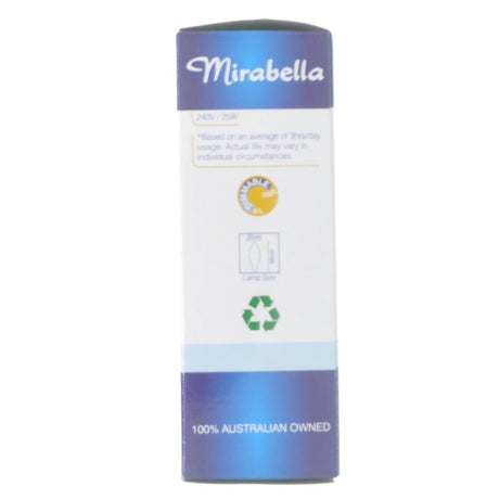 Mirabella Candle Incandescent Light Bulb B22 240V 25W Clear 2Pcs