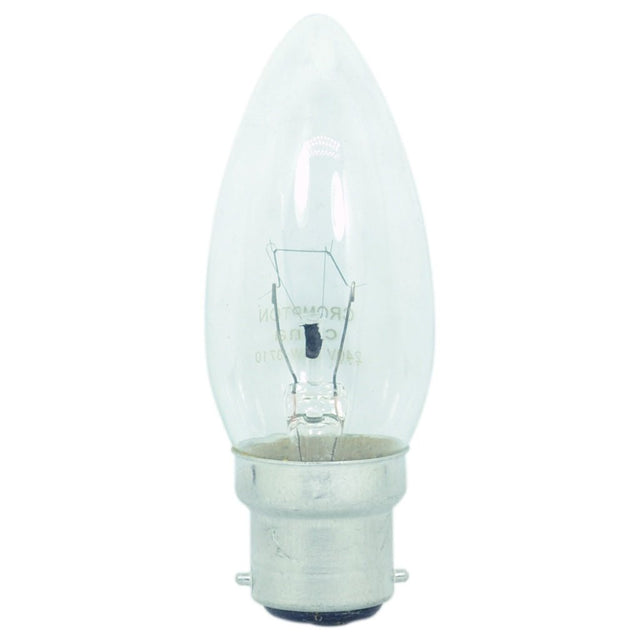 Mirabella Candle Incandescent Light Bulb B22 240V 25W Clear 2Pcs