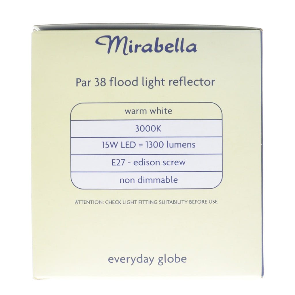 Mirabella PAR38 Reflect LED Light Bulb E27 240V 15W W/W