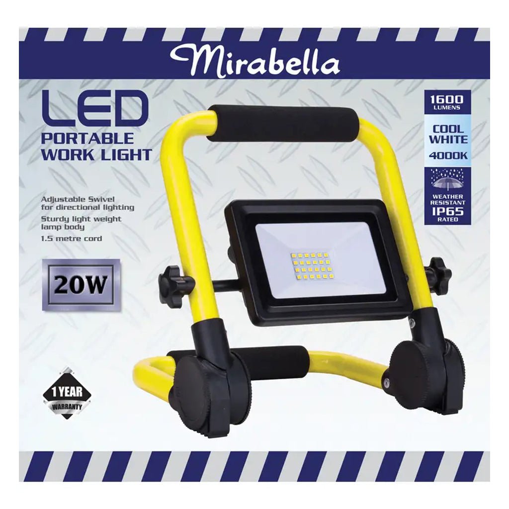 Mirabella Portable LED Work Light 20W 1600LM I002474
