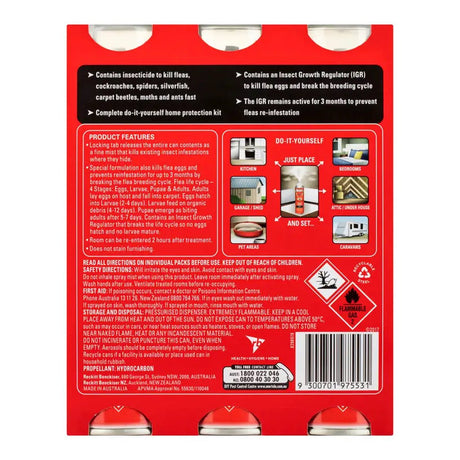 Mortein Kill & Protect DIY Crawling Insect Control Bomb 3x125g 3202785