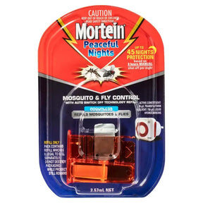 Mortein Peaceful Nights Automatic Plug In Fly & Mosquito Repeller Refill 2.57ml