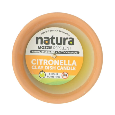natura Citronella Clay Dish Candle 8x8cm 8HR CAN - 124
