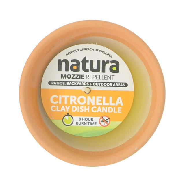 natura Citronella Clay Dish Candle 8x8cm 8HR CAN - 124