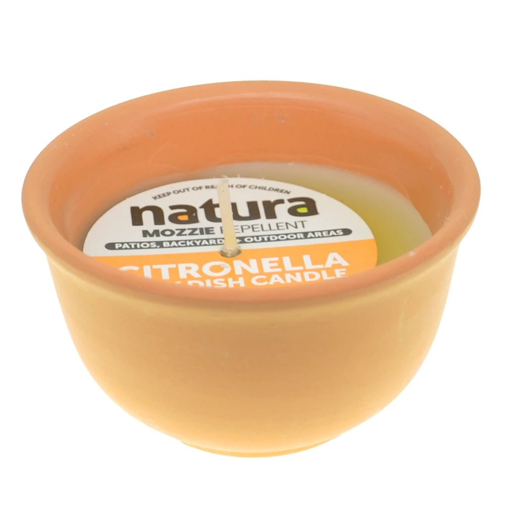 natura Citronella Clay Dish Candle 8x8cm 8HR CAN - 124