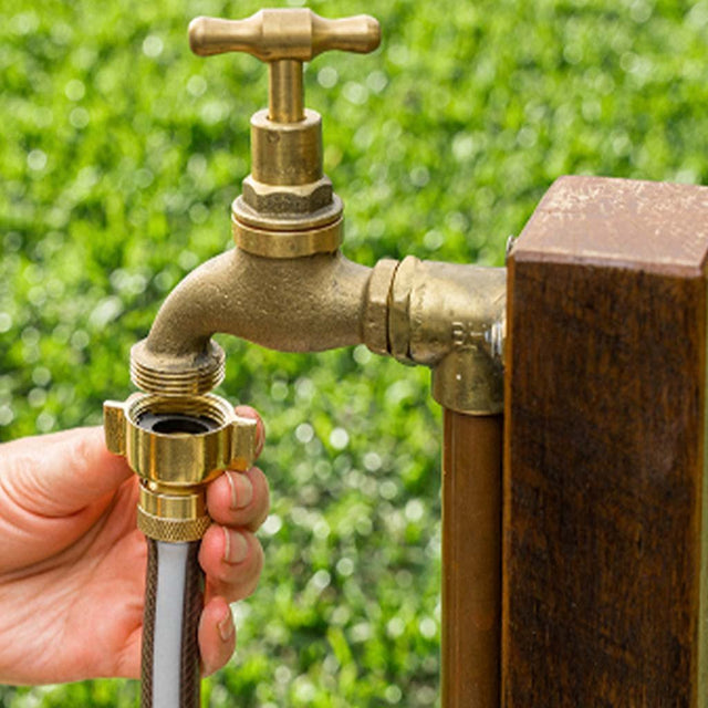 neta Solid Brass 3/4" Screw - On Tap Adaptor Fits 12mm Hose MH/RBS000A14