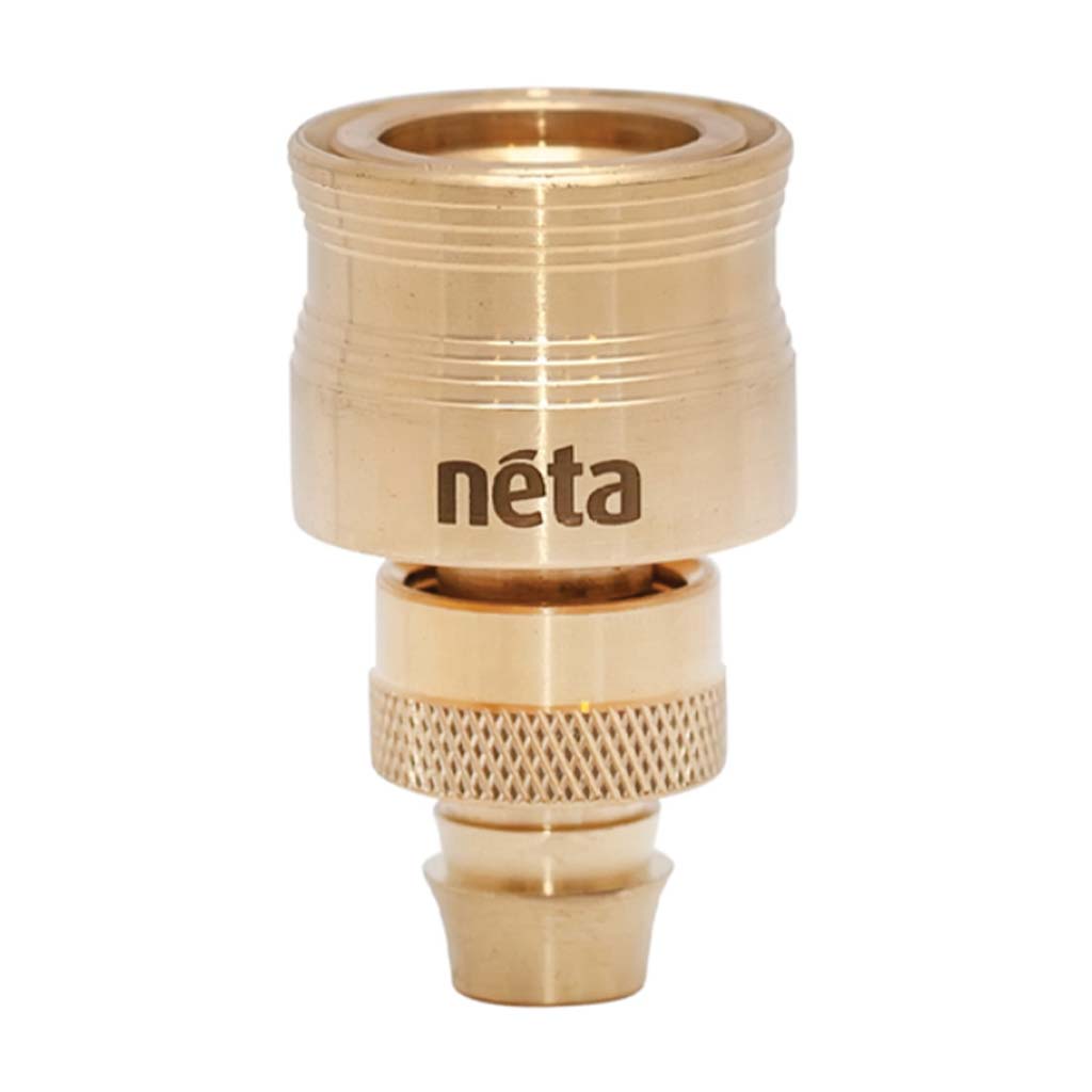 neta Solid Brass Screw-On Hose Connector Fits 12mm Hose MH/RBC00NL44