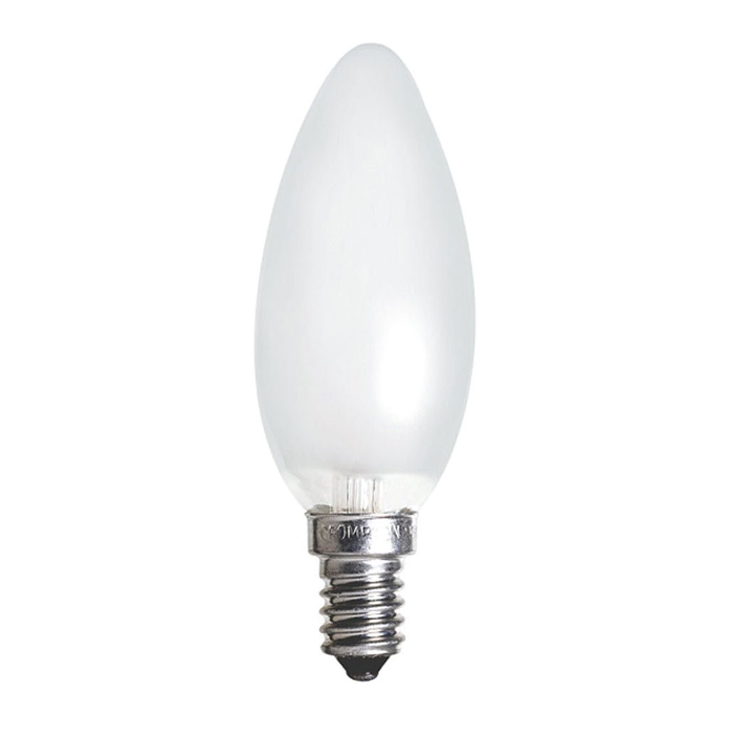 nls Candle Halogen Light Bulb E14 240V 28W Frost