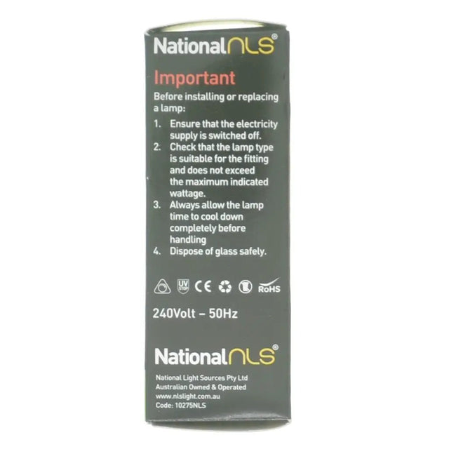 nls Candle Halogen Light Bulb E27 240V 28W Clear 10275NLS