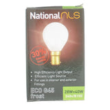 nls Fancy Round Halogen Light Bulb B15 240V 28W Frost 10302NLS