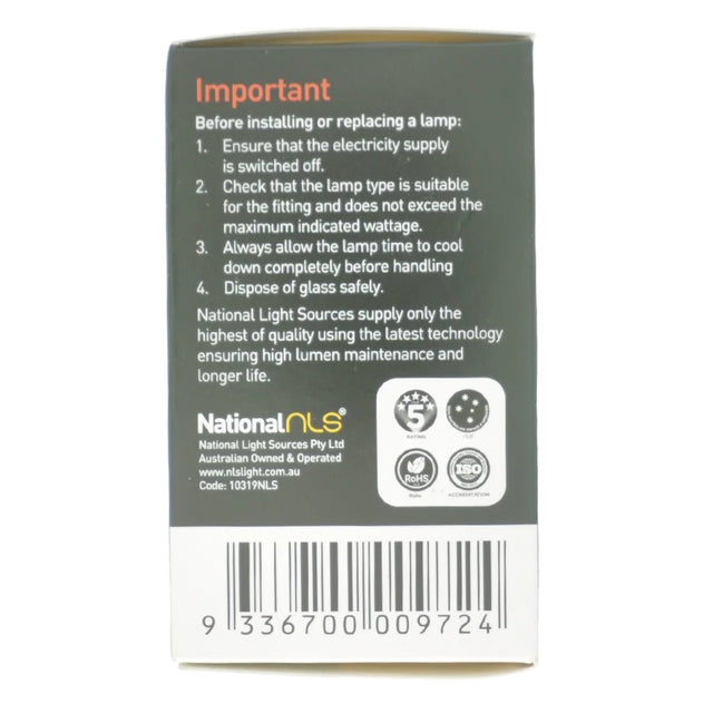 nls GLS Halogen Light Bulb B22 240V 28W Clear 10319NLS