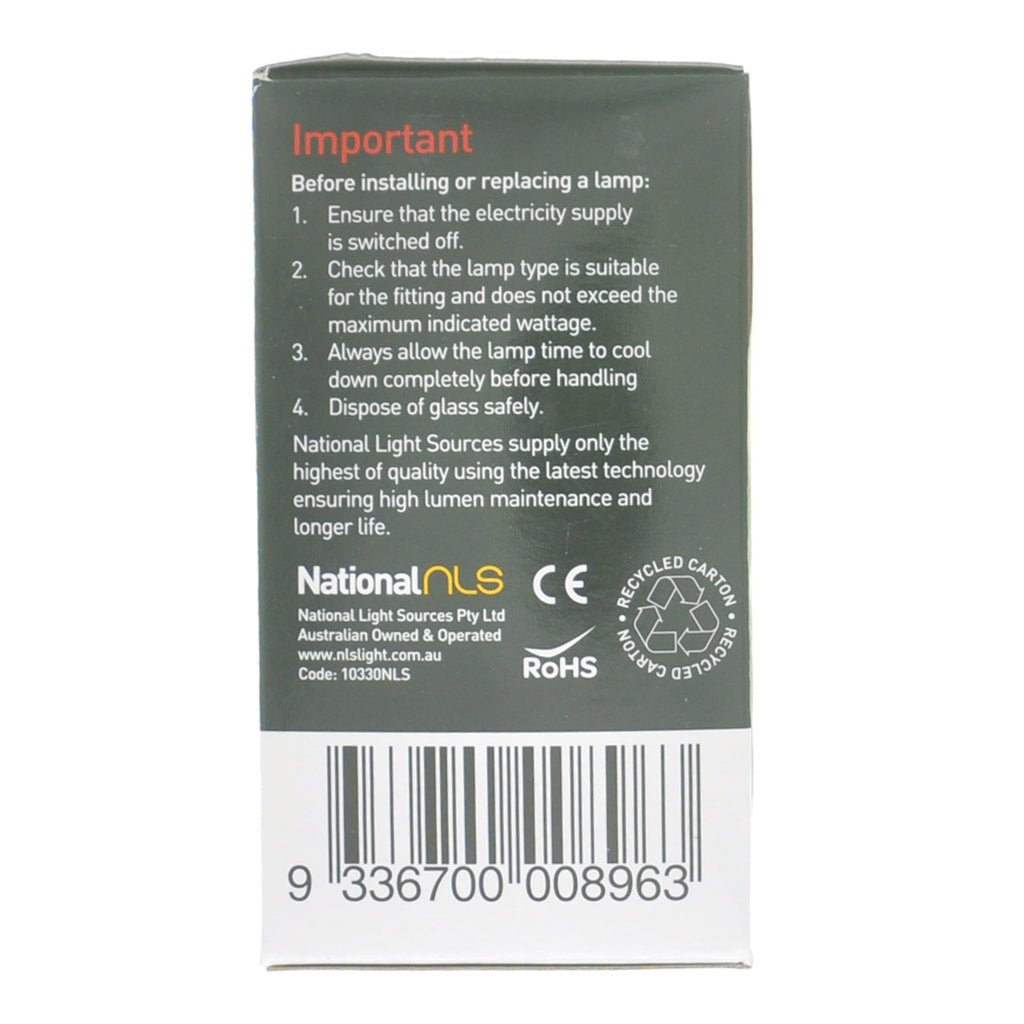 nls GLS Halogen Light Bulb E27 240V 70W Clear 10330NLS