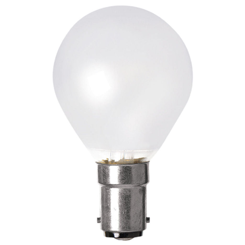 nls Fancy Round Halogen Light Bulb B15 240V 28W Frost 10302NLS