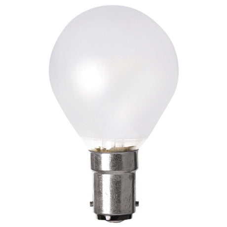 nls Fancy Round Halogen Light Bulb B15 240V 28W Frost 10302NLS