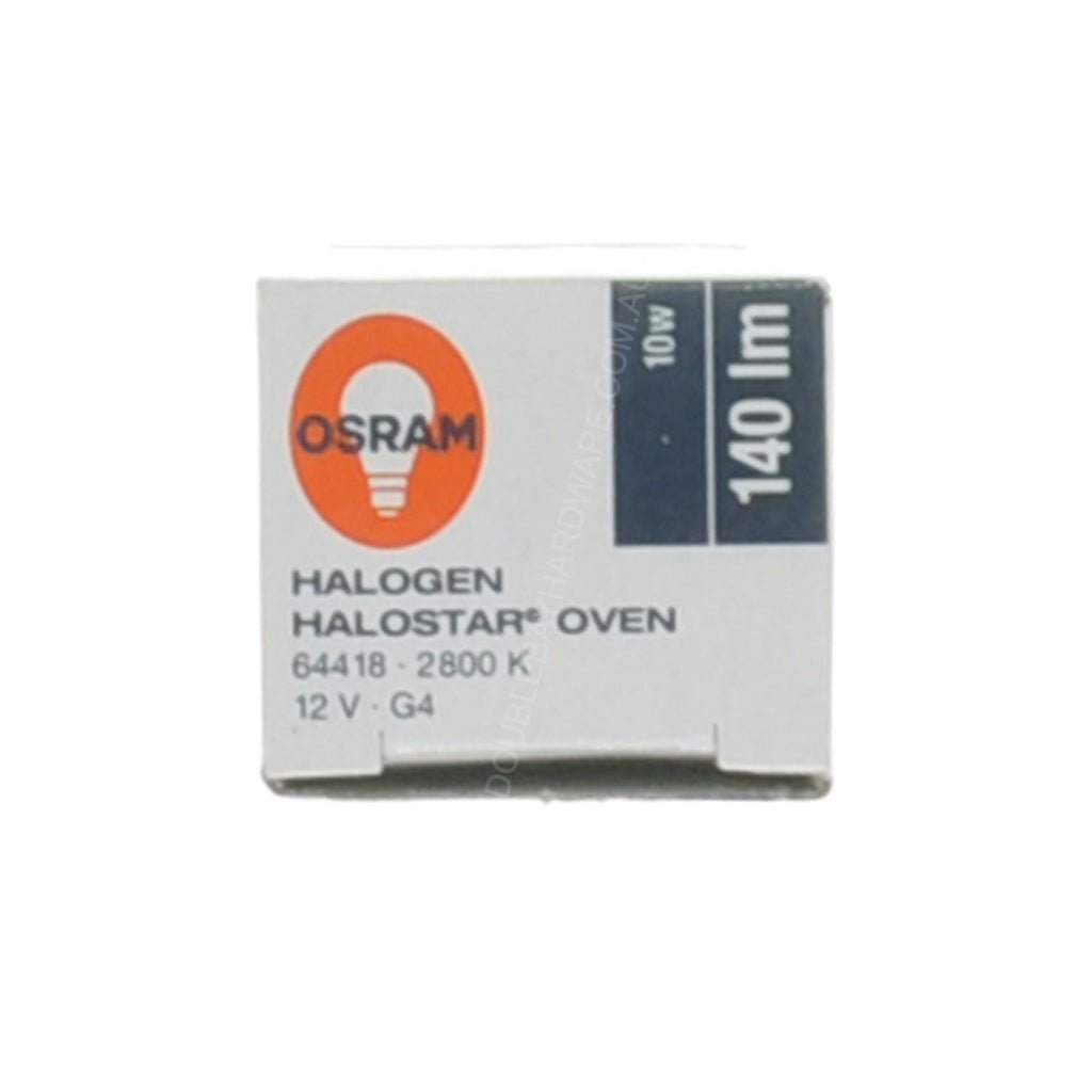 OSRAM Bi - Pin Halostar Oven Light Bulb G4 12V 10W 300°C 64418