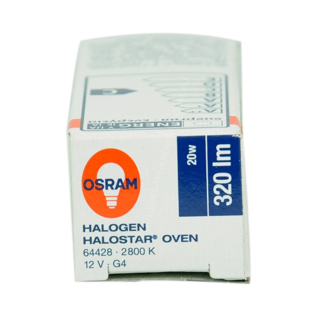 OSRAM Bi - Pin Halostar Oven Light Bulb G4 12V 20W 300 °C 64428
