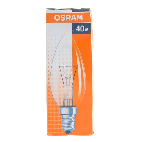 OSRAM Candle Incandescent Light Bulb E14 240V 40W Clear ZS230 - 40B