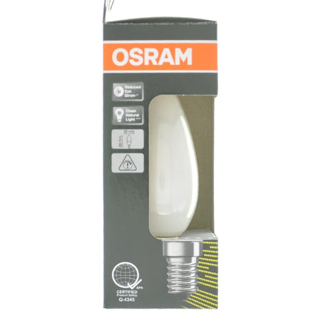 Osram Candle LED Light Bulb E14 240V 4W Pearl W/W