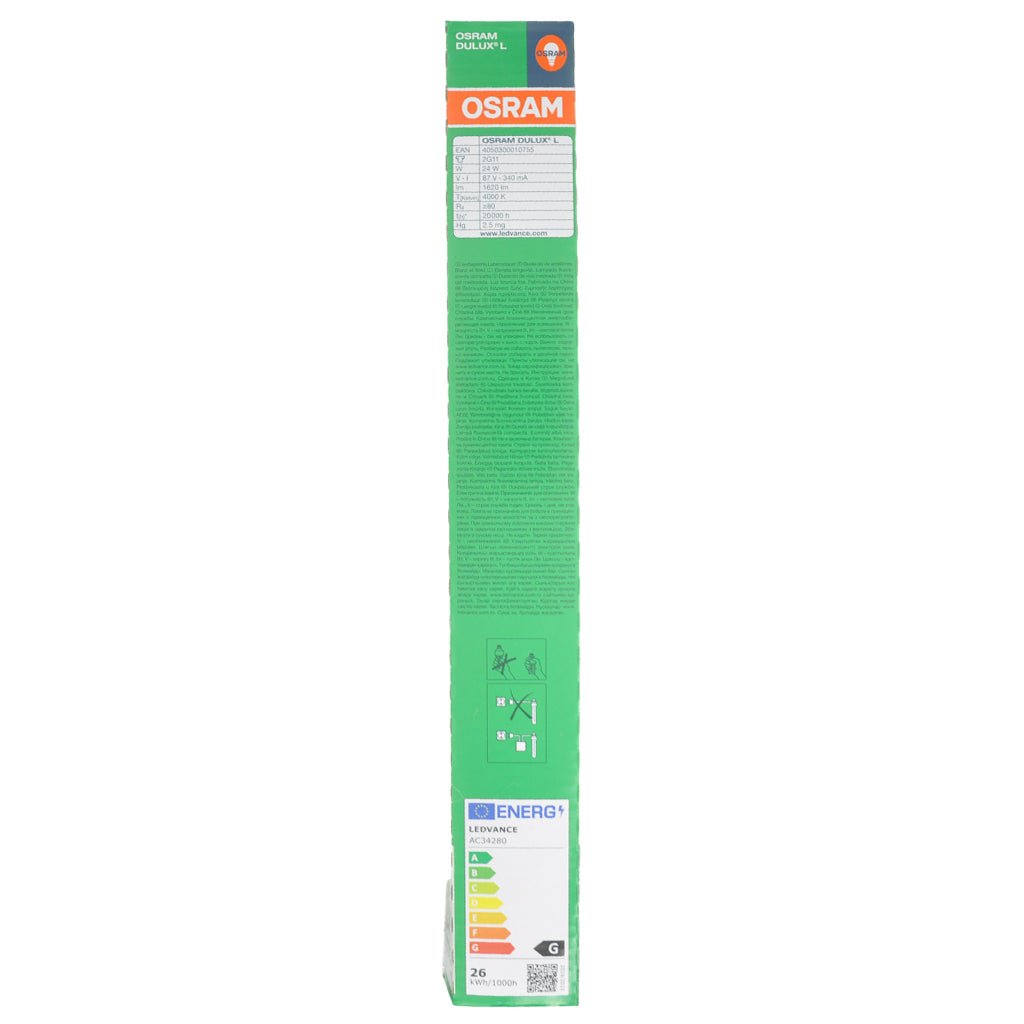 Osram Dulux L 4Pins Compact Fluorescent Light Bulb 2G11 24W/840