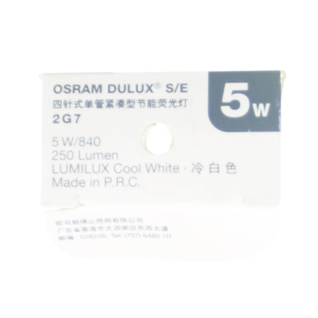 OSRAM DULUX S/E Compact Fluorescent Light Bulb 2G7 5W/840