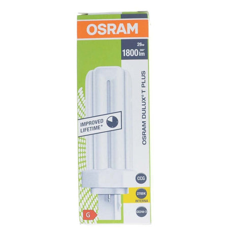 OSRAM Dulux T Plus Compact Fluorescent Light Bulb GX24d - 3 26W/827