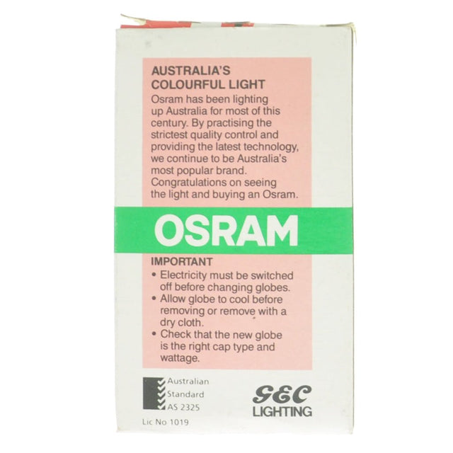 Osram GLS Coloured Incandescent Light Bulb B22 240V 40W Red