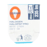 Osram Halopin Pro Bi - Pin Halogen Light Bulb G9 240V 20W Clear 66720
