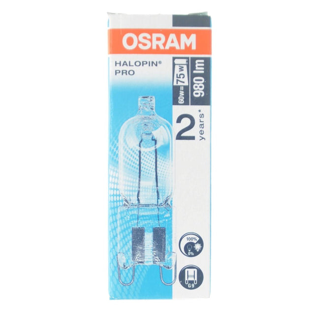 Osram Halopin Pro Bi - Pin Halogen Light Bulb G9 240V 60W Clear 66760