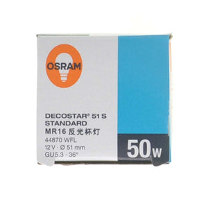 OSRAM MR16 Decostar Halogen Light Bulb GU5.3 12V 50W 36° 44870WFL