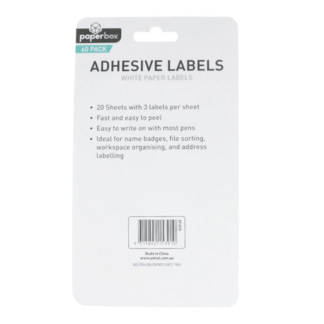 paperbox White Paper Labels 60Pcs ST - 079