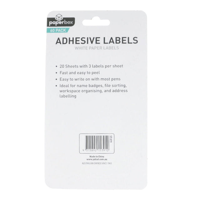 paperbox White Paper Labels 60Pcs ST - 079